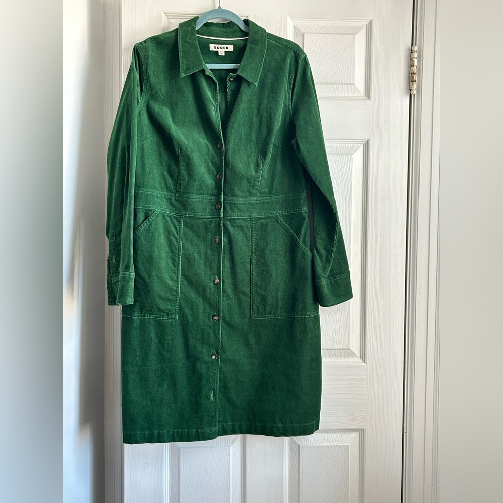 Boden Forest Green Corduroy Dress